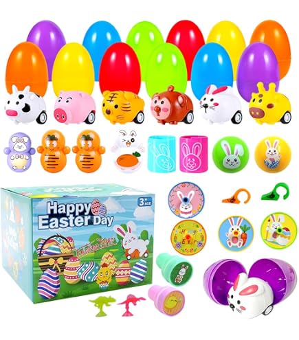 JOYIN Uova Di Pasqua Preriempie Con Pietre Preziose – 12 Pezzi – Caccia Al Tesoro Per Bambini