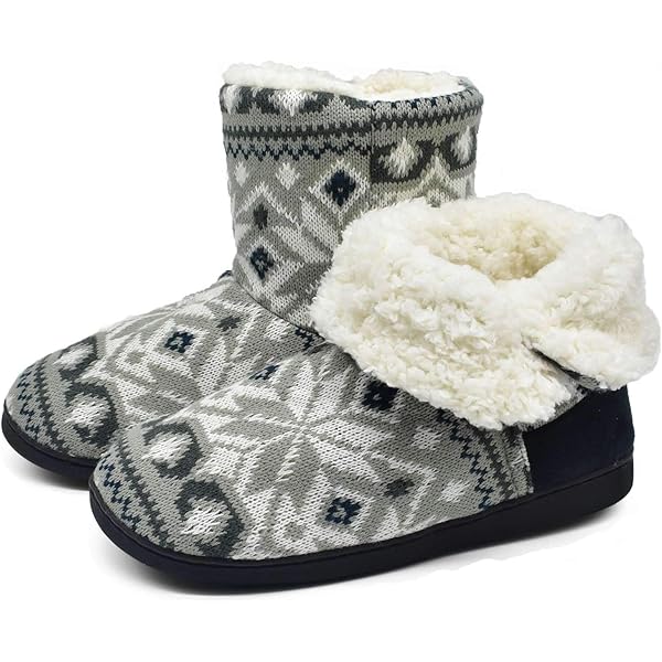 KuaiLu Pantofole Stivaletto Uomo Invernali Chiuse a Maglia Stitch