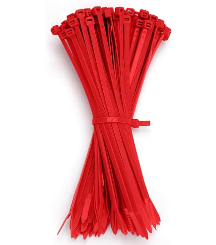 100 Kabelbinder Kugelbinder 320 Mm Rot – Wiederverschließbar, Min. 230N Zugkraft, Für Garten & Haushalt