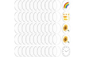 IUDWCG - 50 Pcs Placa de vidrio acrílico transparente redondo perforado placa de plexiglás para llavero espacios en blanco decoración del hogar pastel de producción de bricolaje (50 * 1 mm)