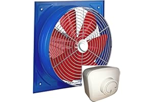 Uzman-Versand 350mm Ventilateur Mural avec variateur de vitesse 500Watt Extracteurs d'air Industriel VENTILATEURs Aspiration Extracteur Helicoide Ventilation