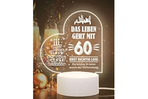 ‎WEEYIN weeyin Geschenk 60. Geburtstag Frauen, Geschenke zum 60 Geburtstag Frau, Personalisierte 60 Geburtstag Frau Geschenk Nachtlicht, 60. Geburtstag Geschenke für Ehefrau Ehemann Freund Mama Papa