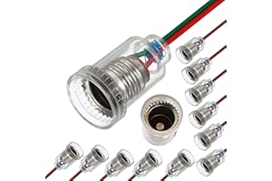 RUNCCI-YUN 15 Pezzi Presa per Lampadine, LED Lampade con Base E10 e Cavo con Attacco a Filo