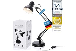 GOODS+GADGETS Retro Arbeitsplatzlampe Leselampe Schreibtischlampe Tischlampe Arbeitsplatz-leuchte Schreibtisch-Leuchte Nachttischleuchte mit Gelenk-Arm aus Metall inkl. LED Glühbirne
