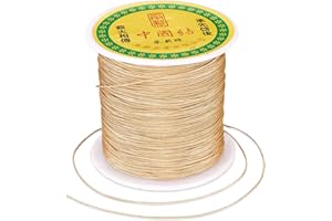 PH PANDAHALL PandaHall Cordon en nylon tressé de soie pour fabrication de bracelets d'amitié et macramé, bois massif (97 m x 0,5 mm)