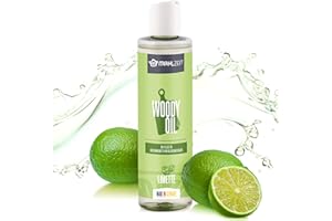 Mahlzeit WOODY OIL cura del legno, olio per taglieri e utensili da cucina in legno | 250 ml, profumo di limetta | 100% naturale | olio per taglieri in legno cucina, olio per piani di lavoro