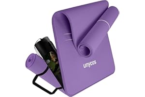 unycos - Esterilla de NBR y Poliéster para Yoga, Pilates y Fitness【E-Book, Correa de Hombro y Bolsa】Colchoneta Antideslizante de Alta Densidad (10/15 mm), Hipoalergénica y Ligera para Deporte en Casa