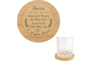 CRAHALEN Regalo Migliore Amica,Regalo Amica,Regalo Amica Speciale Originale,Idee Regalo Amica,Regalo per Amica,Regali Personalizzati per Amica,Idee Regali Natale Amiche,Sottobicchieri Legno per Amica