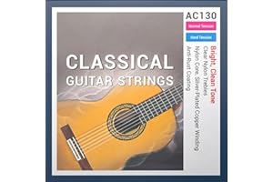 PICKO Classical Guitar Strings, Nylon Guitar Strings for Classical Guitars, Normal Tension, 6-string Set(AC130)