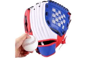 AIPWERER Baseball Handschuhe - Softball Handschuhe mit Einem Ball，Baseball Training Wettbewerb Handschuh Verdickt Tragbar PU Leder für Kinder Erwachsene Sport Schlaghandschuhe
