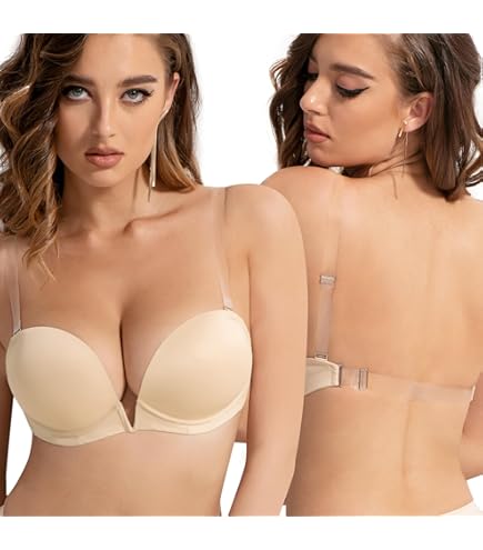 M MUNCASO Damen Push Up BH - Trägerlos & Selbstklebend