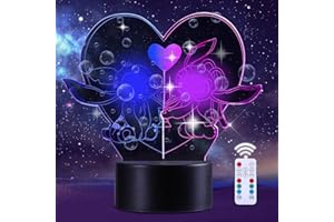 QQAAMZ Lampe stitch-Acrylic 3D Led veilleuse 16 Couleurs Touchez Télécommande,Luminaires Décoratifs Pour Chambres D'enfants, Cadeaux D'anniversaire Et De Noël