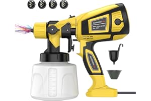 SWBSLL Pistola Pintura, Pistola Pintura Electrica HVLP de 800W, 3 Modos de Pulverización Ajustables, con Contenedor de Pintura de 1400 ml, 4 Boquillas y 3 Patrones, para Jardín, Muebles, Vallas, Paredes