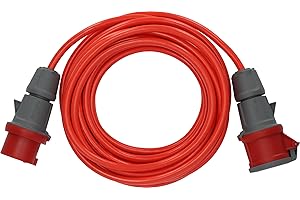 Brennenstuhl BREMAXX CEE Verlängerungskabel IP44 (10m Kabel, AT-N07V3V3-F 5G1,5, mit CEE Stecker und Kupplung, für außen, einsetzbar bis -35°C, Made in Germany) rot