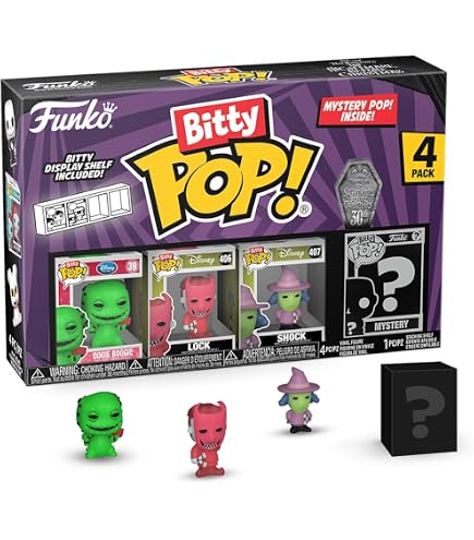 Funko Pocket Pop! Disney The Nightmare Before Christmas - Jack Skellington - Tree Holiday Box 4 Pieces - Llavero - Minifigura de Vinilo Coleccionable