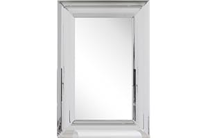 BELIANI Lustro ścienne srebrne 60 x 90 cm prostokątne wiszące dekoracyjna rama styl glamour