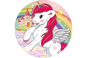 Dekora- Cialda Unicorno Commesitibili-Decorazione Torta Unicorno-16 cm, Multicolore, 16 cm, 231360