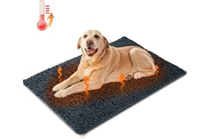 Nobleza Coperta Autoriscaldante per Cani e Gatti, Tappetino Termico, Coperta Termica lavabile Antiscivolo Cane, Tappetino per Cani Autoriscaldante Soffice Caldo, Grigio, 115x70cm