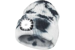 Deilin LED Lighted Beanie Cap for Kids, Unisex Winter Warmer Knitted Hat with 4 LED Headlamp USB Rechargeable Waterproof Light Up Hat with Torch for Children, Christmas Great Gifts for Boys Girls
