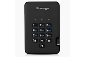 iStorage diskAshur2 HDD 3TB Negro - Disco duro portátil seguro - Protegido por contraseña - Resistente al polvo y al agua - Cifrado de hardware