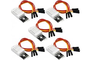 5 stycken DHT22 digital temperatur- och fuktighetssensormodul, precisionssensor med kretskort och kabel, driftspänning på 3,3