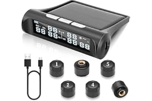 Liwogi Sistema di monitoraggio della pressione degli pneumatici senza fili con 6 sensori esterni TPMS, sistema di controllo della pressione degli pneumatici con modalità di allarme, campo di pressione