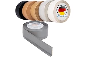Floordirekt Sockelleiste Selbstklebende Rückseite - 50 x 15 mm - Küchenleiste, Knickleiste individuell zuschneidbar - Weichsockelleiste aus PVC (Länge: 10 Meter, Grau, Oslo)