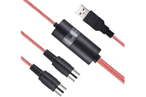 OIBTECH USB MIDI Cable Interface, Upgrade Professional MIDI to USB IN-OUT Cable Converter For PC/Mac/Laptop 2M(6.5FT)(RED)