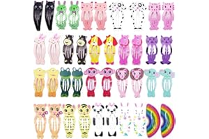 FLZONE Couleur Bonbon Animal Barrettes,40 pcs Pince à Cheveux,Épingles à Cheveux pour Les Enfants, Accessoires pour Cheveux Idéales pour Tous Types de Cheveux et Tous Types de coiffures.