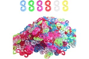 Trsnzul S Clip Loom Bands Connettori 600 Pezzi Loom Bands Colorful S-Clips Chiusure Braccialetti Ganci per Braccialetti Kit Braccialetti Fai Da Te Elastici per Collane con Bracciale Intrecciate
