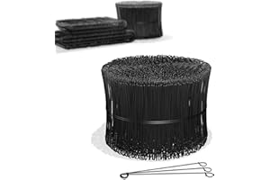 Heimfleiss® Attache fer, fil à béton 1,4 x 100-300 mm (1000 pcs.) - Fil d'attache gainé de PVC - Attache fil fer, fil à rouler pour perceuse & pince à rouler - Fermetures pour sacs métalliques