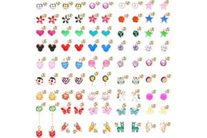 JUZICHEN 32-45 Pares Acero Inoxidable Niños Pendientes Lindos, Pendientes Hipoalergenicos Niña, Pendientes Animales Pequeños Pendientes De Perlas, Circón Arcoíris Flores Animal Frutas Pendientes De Niña