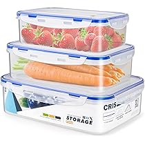 Contenitori Ermetici Per Alimenti - Kit 3 Pezzi Rettangolari, Trasparenti E Riciclabili