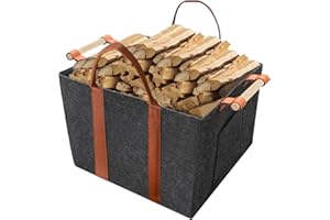 Wiseten Cesto Porta Legna in Feltro, Cestino in Legno di Feltro, Cesta per Legna da Interno, Borsa In Feltro per Legna da Ardere, Cesta per Legna, Giocattoli, Libri, Vestiti