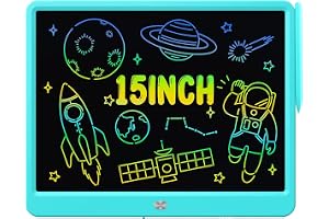 proffisy LCD Writing Tablet 15 Inches Colorful Screen Drawing Pad, E-Writing and Scribbler Boards for Kids, Electronic Educational Learning Toys for 3-12 Year Old Boys (Blue)