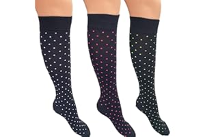 CALZE COLLEGE Infinity 6 Paia Calze Lunghe Donna a pois fantasia in Caldo Cotone 100% Morbide di qualità elasticizzate