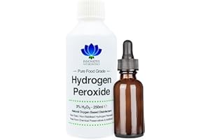 INNOVATIVE NATUROPATHICS 3% nadtlenku wodoru klasy spożywczej, 250 ml z szklaną butelką z zakraplaczem bursztynowym