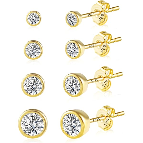 Amberta Ohrstecker Aus 925 Sterling Silber – Minimalistisch, Rund, Offener Kreis