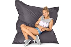 Green Bean© Worek Fasoli do Wn?trz XXL 140x180cm 380 litrów dla Dzieci i Doros?ych Wype?nienie Koralikami EPS Du?a Poduszka do Siedzenia Nadaj?ca si? do Prania Odporna na Warunki Pod?ogowa Antracyt