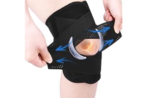AOOWU Sportknäskydd, knästöd med sidostabilisatorer och silikonkuddar, justerbart roterande och ligamentknäfäste, sportknästö