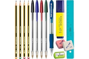 PracticDomus ECOPack Basic - Pack Ahorro Básico de Material Escolar de Primeras Marcas para tu Estuche