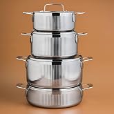 Karaca Power Steel 316+ 3Ply Apollo İnd&uuml;ksiyon Tabanlı 8 Par&ccedil;a &Ccedil;elik Tencere Seti