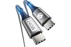 Silkland USB C to USB C Cable 50cm 240W 48V/5A, USB C Cable PD3.1 & QC4.0, Fast Charging Cable USB C for MacBook Pro/Air, Laptops, iPad Pro, iPad Air, Samsung S23 S22 S21, Pixel 7, Powerbank, Tablets
