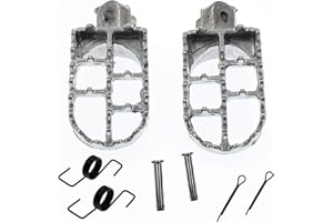 YOFMOO PW50 PW80 Foot Pegs Rest Footpegs Compatible with Yamaha PW 50 80 BW80 DT50 RT100 RT180 T225S TT225T TTR110 TTR50E TTR90 TTR90E TW200 WR200 WR250 WR500 XT225 XT250 XT350 XT600 1981-2015