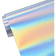 TECKWRAP Metallic Brushed Holographic Silver Chrome Vinyl 1ftx5ft