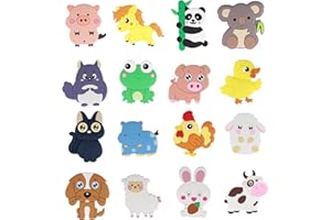 RUNPEAK 16pcs Fridge Magnets for Kids Animals Shapes - Magnetic Animals Rubbers Baby Toy Gifts, Cute Cartoon Farm Animals Fridge, Educational Magnet Board, Refrigerator Magnet Toddlers
