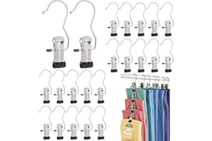 DMOPRDNB Portable Laundry Hooks, 20 Pcs - Anti-slip Metal Boots Hanger, Single Clip Coat Hangers for Hats, Towels, Socks, Boots