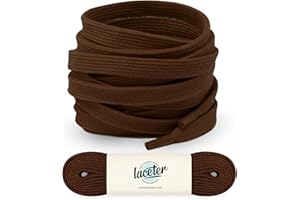 Laceter Lacci Scarpe Piatti 100% Cotone - Stringhe Scarpe da Sportive Resistenti - Lacci bianchi o di colore alternato - Larghezza 8mm