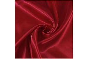NIANTONG Tissu De Soie Satiné Au Mètre - 2 M X 150 Cm - pour Couture, Travaux Manuels, Décoration De Robe De Mariage, Pyjama, Chemise - Tissu Drapé Soyeux(Color:Red)