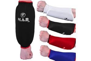 MAR INTERNATIONAL Elasticated Forearm Support Brace Slip-On Design, Padded Forearm Guard for Combat Training, Karate, MMA Training, Muay Thai, Boxing, Kickboxing, Martial Arts Training, Combat Sports (4 Colours)